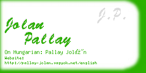 jolan pallay business card